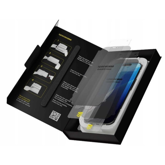 Tempered Glass iPhone 16 Pro Spacecase QuickFit Privacy Glass Αντιχαρακτικό Γυαλί Προστασίας Απορρήτου Οθόνης με Απλικατέρ QuickFit 2 Τεμάχια - Privacy (5905719118426)