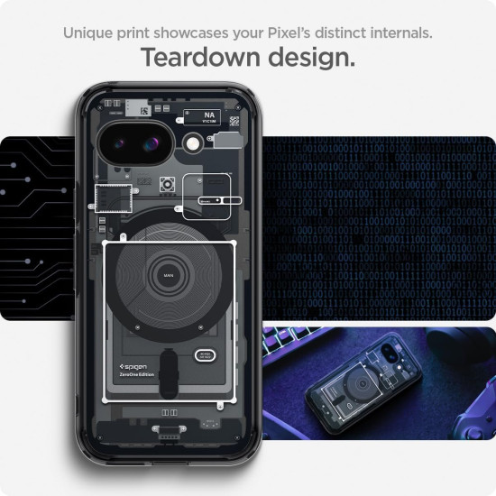 Θήκη Google Pixel 9a Spigen Ultra Hybrid MagFit Σκληρή με MagSafe - Zero One Black (ACS09044)