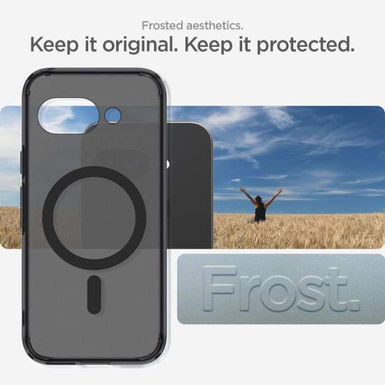 Θήκη Google Pixel 9a Spigen Ultra Hybrid MagFit Σκληρή με MagSafe - Frost Black (ACS09045)