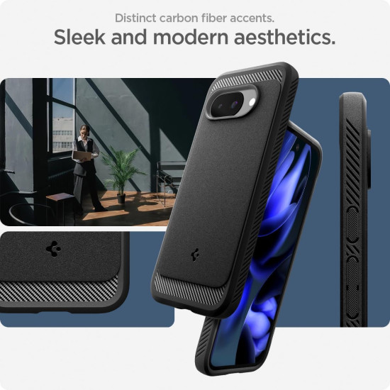 Θήκη Google Pixel 9a Spigen Rugged Armor MagFit με MagSafe - Matte Black (ACS09041)