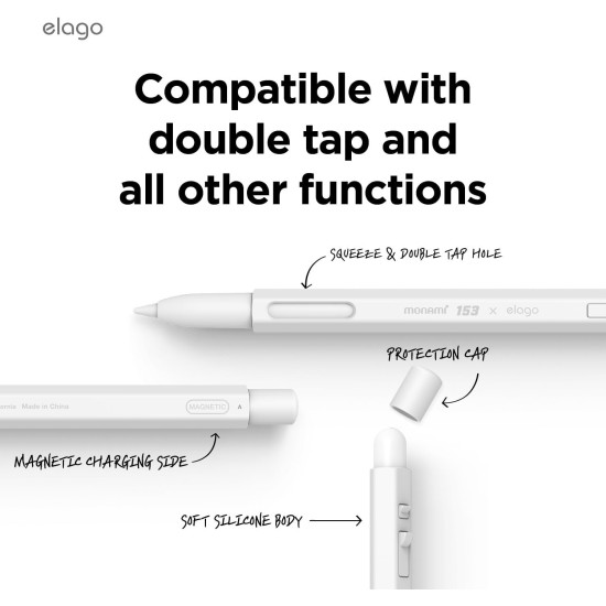 Θήκη Apple Pencil 2nd Gen Elago Monami X Premium Σιλικόνης - White (EAPEN2-SC-MNM-WHITE)