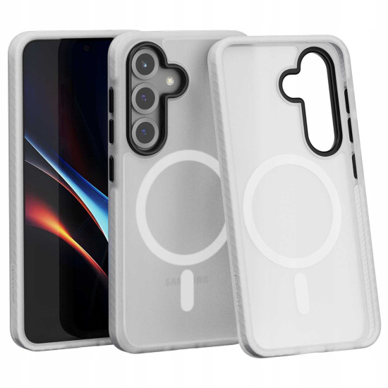 Θήκη Samsung Galaxy S25 Spacecase Hybrid Fusion Mag Ημιδιάφανη Σκληρή με MagSafe - Frost Clear (5905719114275)