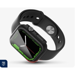 Θήκη Apple Watch 9 / 8 / 7 (41mm) Rosso με Tempered Glass - Black (8719246461187)