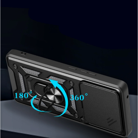 Θήκη Motorola Edge 60 / Edge 60 Fusion Tech-Protect Camshield Pro Ανθεκτική με Κάλυμμα για την Κάμερα & Ring Holder - Black (5906302363841)
