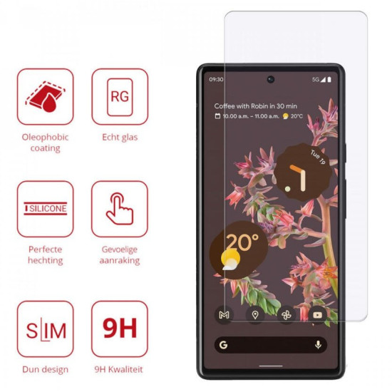 Tempered Glass Google Pixel 6 Rosso Αντιχαρακτικό Γυαλί Προστασίας Οθόνης - Clear (8719246466892)