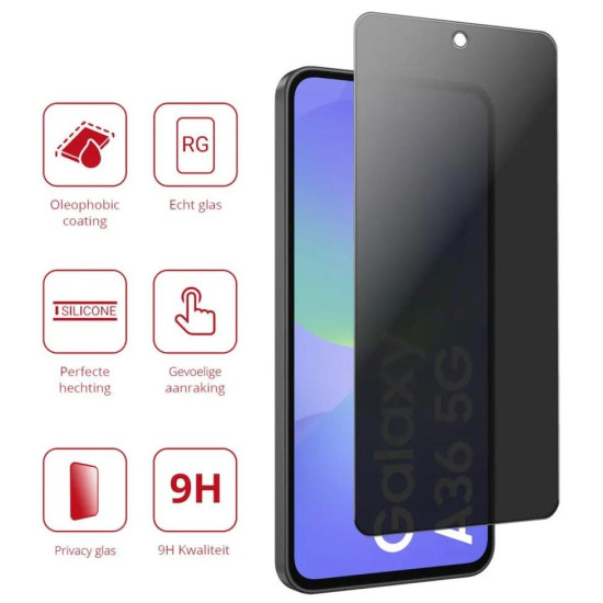 Tempered Glass Samsung Galaxy A36 Rosso Privacy Αντιχαρακτικό Γυαλί Προστασίας Απορρήτου Οθόνης (8719246467578)