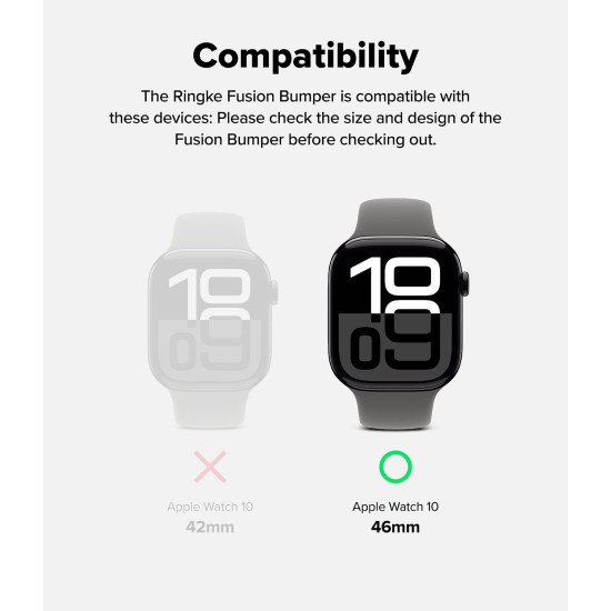 Θήκη Apple Watch 11 / 10 46mm Ringke Fusion Bumper Σκληρή - Black (8800274964112)