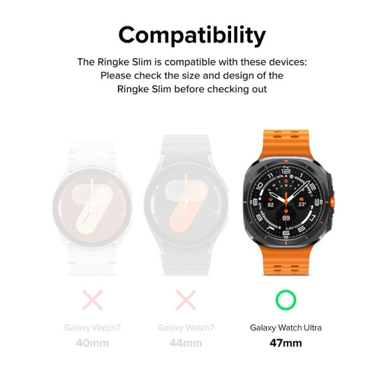 Θήκη & Tempered Glass Samsung Galaxy Watch Ultra 2025 / 2024 47mm Ringke Combo Pack Σκληρή & Αντιχαρακτικό Γυαλί Προστασίας Οθόνης - Clear (8809961787713)