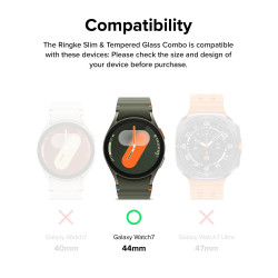 Θήκη & Tempered Glass Samsung Galaxy Watch 7 44mm Ringke Combo Pack Σκληρή & Αντιχαρακτικό Γυαλί Προστασίας Οθόνης - Titanium Black (8809961787898)