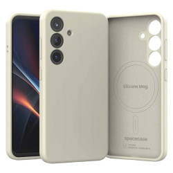 Θήκη Samsung Galaxy S25 Spacecase Silicone Magnetic Case Σιλικόνης με MagSafe - Beige (5905719114169)