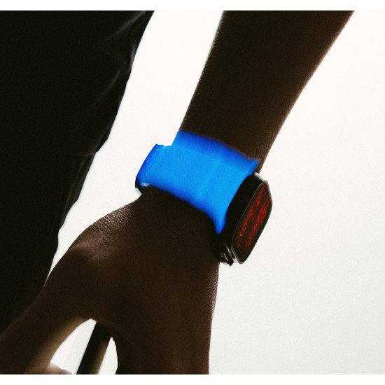 Λουράκι Apple Watch Ultra/SE/11/10/9/8/7/6/5/4 (49/46/45/44mm) Nomad Rocky Point Band Glow in the Dark Φωσφορίζον Αδιάβροχο FKM & Τιτάνιο - Icy Blue Glow / Black Titanium Hardware (NM014445858)