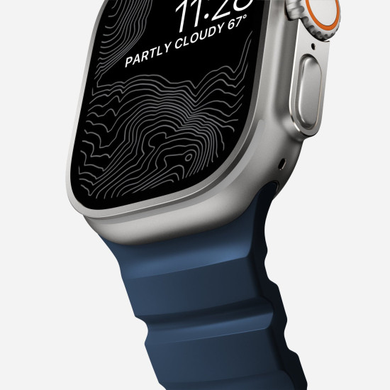 Λουράκι Apple Watch Ultra/SE/11/10/9/8/7/6/5/4 (49/46/45/44mm) Nomad Rocky Point Band Αδιάβροχο FKM & Τιτάνιο - Atlantic / Natural (NM013589858)