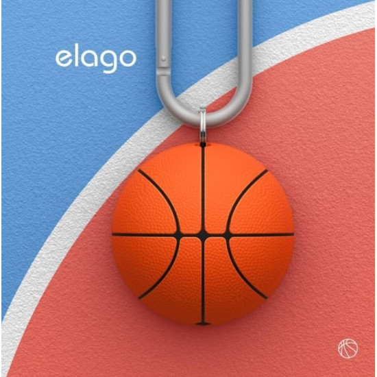 Θήκη AirTag 2 / 1 Elago Ball Series Basketball Case Premium Σιλικόνης με Μπρελόκ - Basket (EAT2-BALL-BASKET)