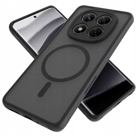 Θήκη Xiaomi Redmi Note 14 Pro 5G / Poco X7 Spacecase Hybrid MagSafe Σκληρή Ημιδιάφανη με MagSafe - Black (5905719104405)