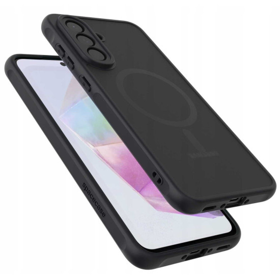 Θήκη Samsung Galaxy A36 Spacecase Hybrid MagSafe Σκληρή Ημιδιάφανη με MagSafe - Black (5905719117382)