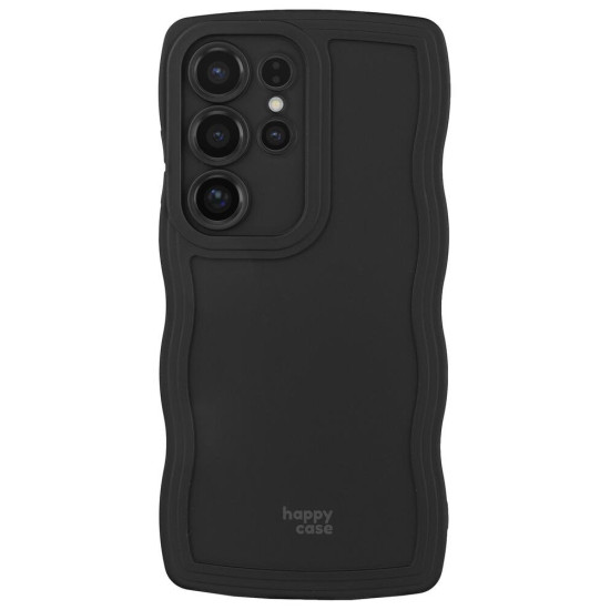 Θήκη Samsung Galaxy S24 Ultra HappyCase Wavy Σιλικόνης - Black (8719246478161)