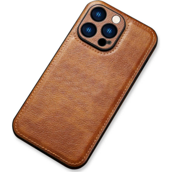 Θήκη iPhone 12 Pro Bodycell Prestige Backcover με Πλαίσιο Κάμερας - Brown (5206015068058)