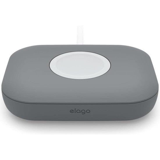 Βάση Elago Magnetic Charger Pad Premium Σιλικόνης για Φορτιστή Apple Watch / AirPods & Samsung Galaxy Watch 7 / 6 / 5 - Dark Grey (EAWPAD-WT-DGY)