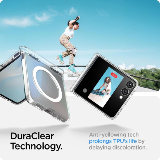 Θήκη Samsung Galaxy Z Flip7 Spigen Ultra Hybrid Pro MagFit Σκληρή με MagSafe - Clear / White (ACS09559)