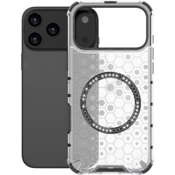 Θήκη iPhone 17 Pro Max Techsuit HoneyComb Shield Σκληρή Ημιδιάφανη με MagSafe - White (5949419290228)