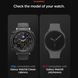 Θήκη Samsung Galaxy Watch 8 Classic 46mm Spigen Rugged Armor Ανθεκτική Σιλικόνης - Matte Black (ACS10012)
