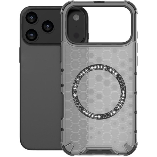 Θήκη iPhone 17 Pro Techsuit HoneyComb Shield Σκληρή Ημιδιάφανη με MagSafe - Black (5949419290259)