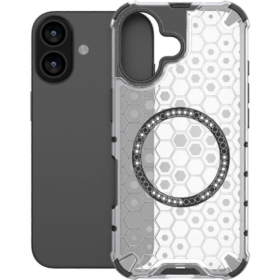 Θήκη iPhone 17 Techsuit HoneyComb Shield Σκληρή Ημιδιάφανη με MagSafe - White (5949419290266)