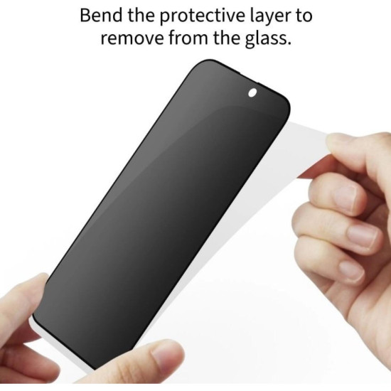 Tempered Glass iPhone 17 Pro Max / 16 Pro Max Tech-Protect Glass Spy+ Privacy Full Face Αντιχαρακτικό Γυαλί Προστασίας Απορρήτου Οθόνης 2 Τεμάχια - Black (5906302319329)