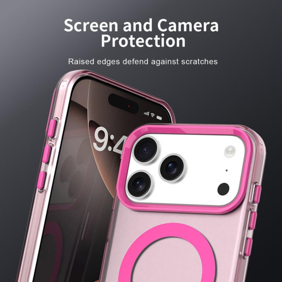 Θήκη iPhone 17 Pro Max Techsuit CandyCase Σκληρή Ημιδιάφανη με MagSafe - Pink (5949419313293)