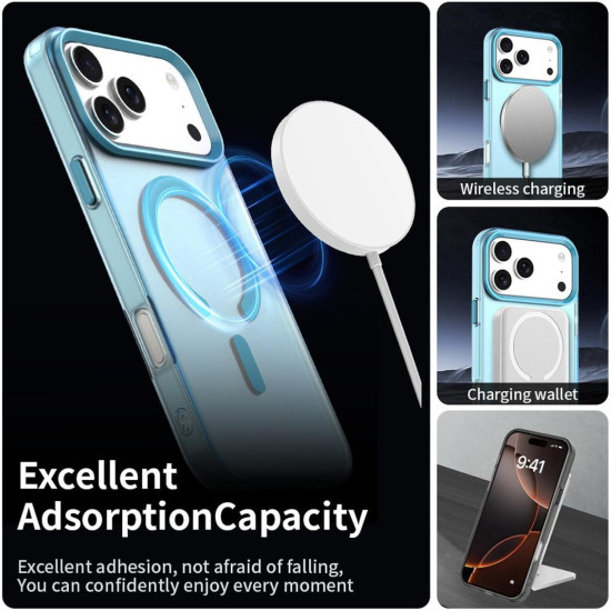Θήκη iPhone 17 Pro Max Techsuit CandyCase Σκληρή Ημιδιάφανη με MagSafe - Blue (5949419313286)
