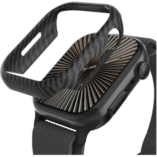 Θήκη Apple Watch 11 / 10 42mm Nekit Fiber Kevlar Σκληρή Aramid Fiber 0.6mm 1500D - Black (8719246483929)