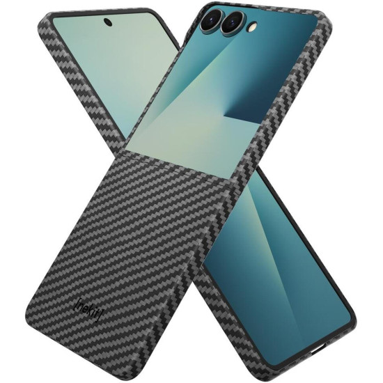 Θήκη Samsung Galaxy Z Flip7 Nekit Fiber Σκληρή με MagSafe Aramid Fiber 1mm 1500D Kevlar - Black (8719246494505)