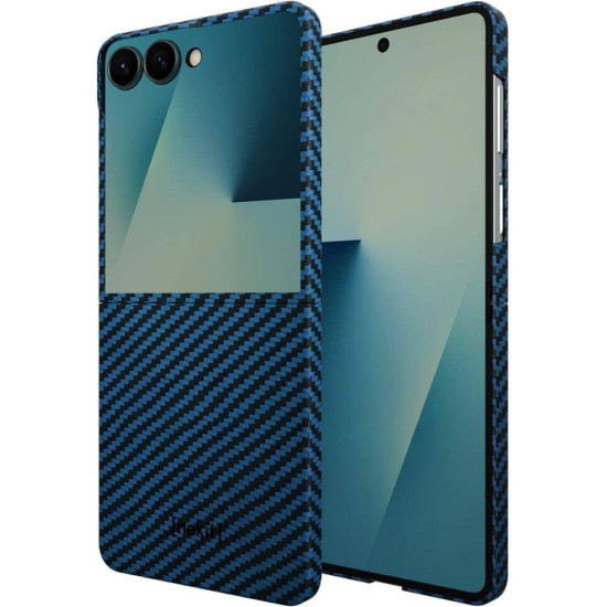 Θήκη Samsung Galaxy Z Flip7 Nekit Fiber Σκληρή με MagSafe Aramid Fiber 1mm 1500D Kevlar - Blue (8719246494567)