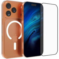 Θήκη & Tempered Glass iPhone 17 Pro Max Vivid Set MagSafe Hybrid Case Σετ Διάφανη Σκληρή με MagSafe & Full Face Αντιχαρακτικό Γυαλί Προστασίας Οθόνης - Transparent / Black (CS-MGS TR 1-2508004)