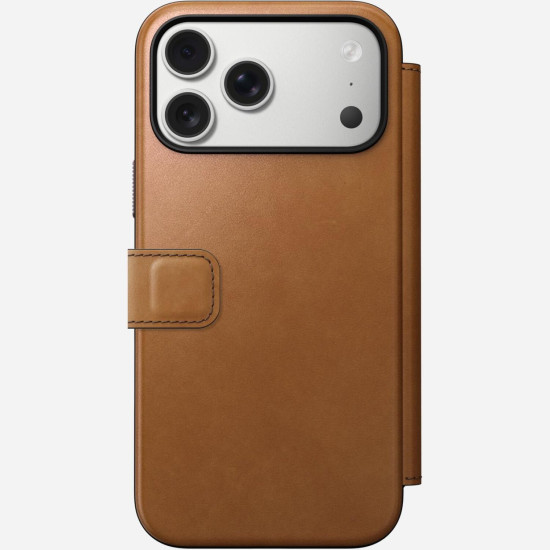 Θήκη iPhone 17 Pro Max Nomad Modern Leather Folio Δερμάτινο Πορτοφόλι με MagSafe - English Tan (NM014124858)