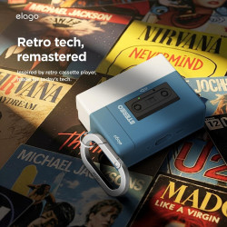 Θήκη AirPods Pro 3rd Gen Elago Cassette Player Hang Case Σιλικόνης - Blue (EAPP3CST-HANG-BL)