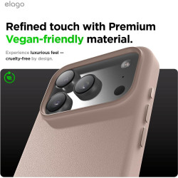 Θήκη iPhone 17 Pro Elago Magnetic Leather από Vegan Δέρμα με MagSafe - Lovely Pink (ES17MSLE63PRO-LPK)