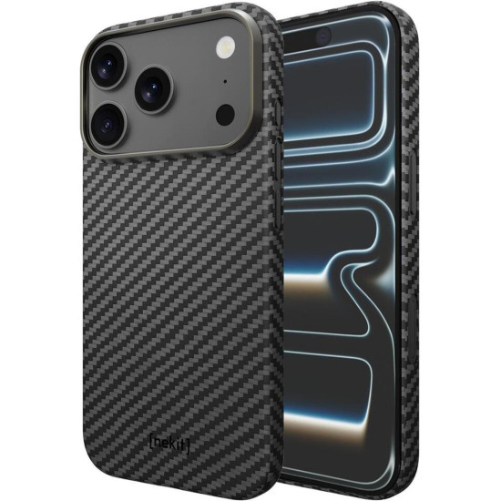 Θήκη iPhone 17 Pro Max Nekit Fiber Σκληρή με MagSafe Aramid Fiber 1mm 1500D Kevlar - Black (8719246494550)
