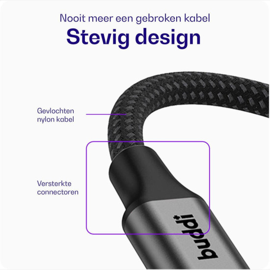 Καλώδιο Ήχου Buddi Flex 3.5mm Jack Aux Audio Cable 3.5mm Jack (male) σε 3.5mm Jack (male) 200cm 5 Έτη Εγγύηση - Black (8719246483103)