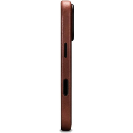 Θήκη iPhone 17 Pro Max iCarer Leather Back Case With Camera Button Δερμάτινη με MagSafe & Μεταλλικό Πλαίσιο Κάμερας - Retro Brown (KJIP17250706-BN)