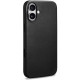 Θήκη iPhone 17 iCarer Leather Back Case With Camera Button Δερμάτινη με MagSafe & Μεταλλικό Πλαίσιο Κάμερας - Black (KJIP17250703-BK)