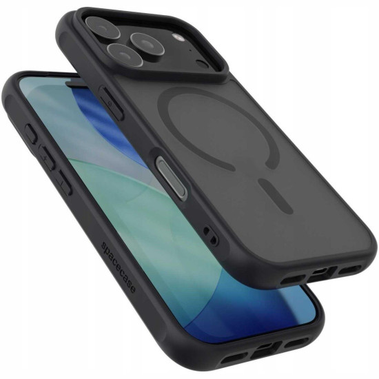 Θήκη iPhone 17 Pro Spacecase Hybrid MagSafe Σκληρή Ημιδιάφανη με MagSafe - Black (5905719131272)