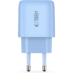 Φορτιστής Tech-Protect NCA30 Αντάπτορας με 1 x USB-A / 1 x Type-C 30W - Baby Blue (5906302330676)