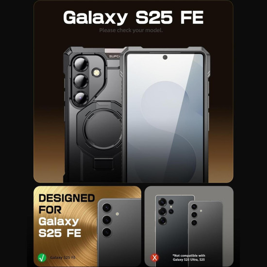 Θήκη Samsung Galaxy S25 FE Supcase Unicorn Beetle Grip Mag Ανθεκτική με MagSafe & KickStand - Black (843439160149)