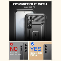 Θήκη Samsung Galaxy S25 FE Supcase Unicorn Beetle Pro Ανθεκτική Full Body 360° με KickStand - Black (843439160156)