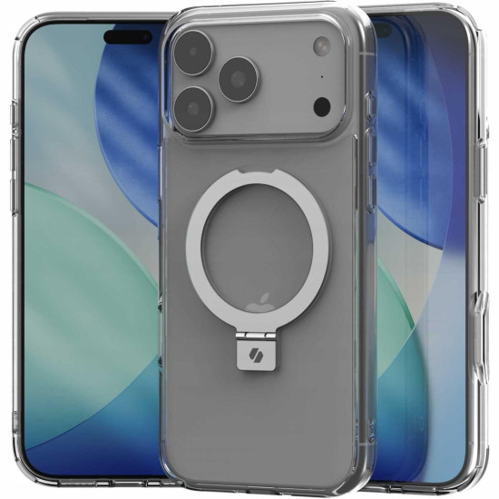 Θήκη iPhone 17 Pro Max Spacecase Ring Pro Mag Σκληρή με MagSafe & KickStand - Clear (5905719130947)