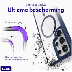 Θήκη Samsung Galaxy S25 Ultra Buddi Hybrid Σκληρή Διάφανη με MagSafe - Transparent / Blue (8719246493065)