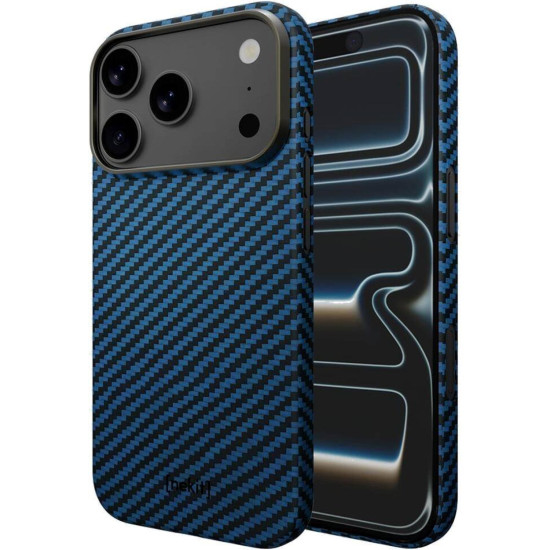 Θήκη iPhone 17 Pro Nekit Fiber Σκληρή με MagSafe Aramid Fiber 1mm 1500D Kevlar - Blue (8719246494604)