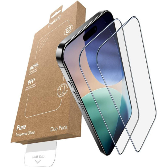 Tempered Glass iPhone 17 Pro Max Nekit Pure Premium Ανθεκτικό 9Η+ Full Face Αντιχαρακτικό Γυαλί Προστασίας Οθόνης με Απλικατέρ 2 Τεμάχια - Black (8719246492235)