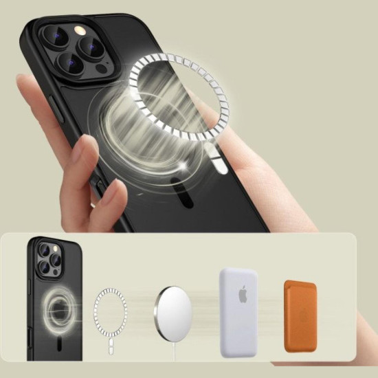 Θήκη iPhone 16 Pro Bodycell MagSafe Backcover Σκληρή Ημιδιάφανη με MagSafe - Matte Black (5206015083785)